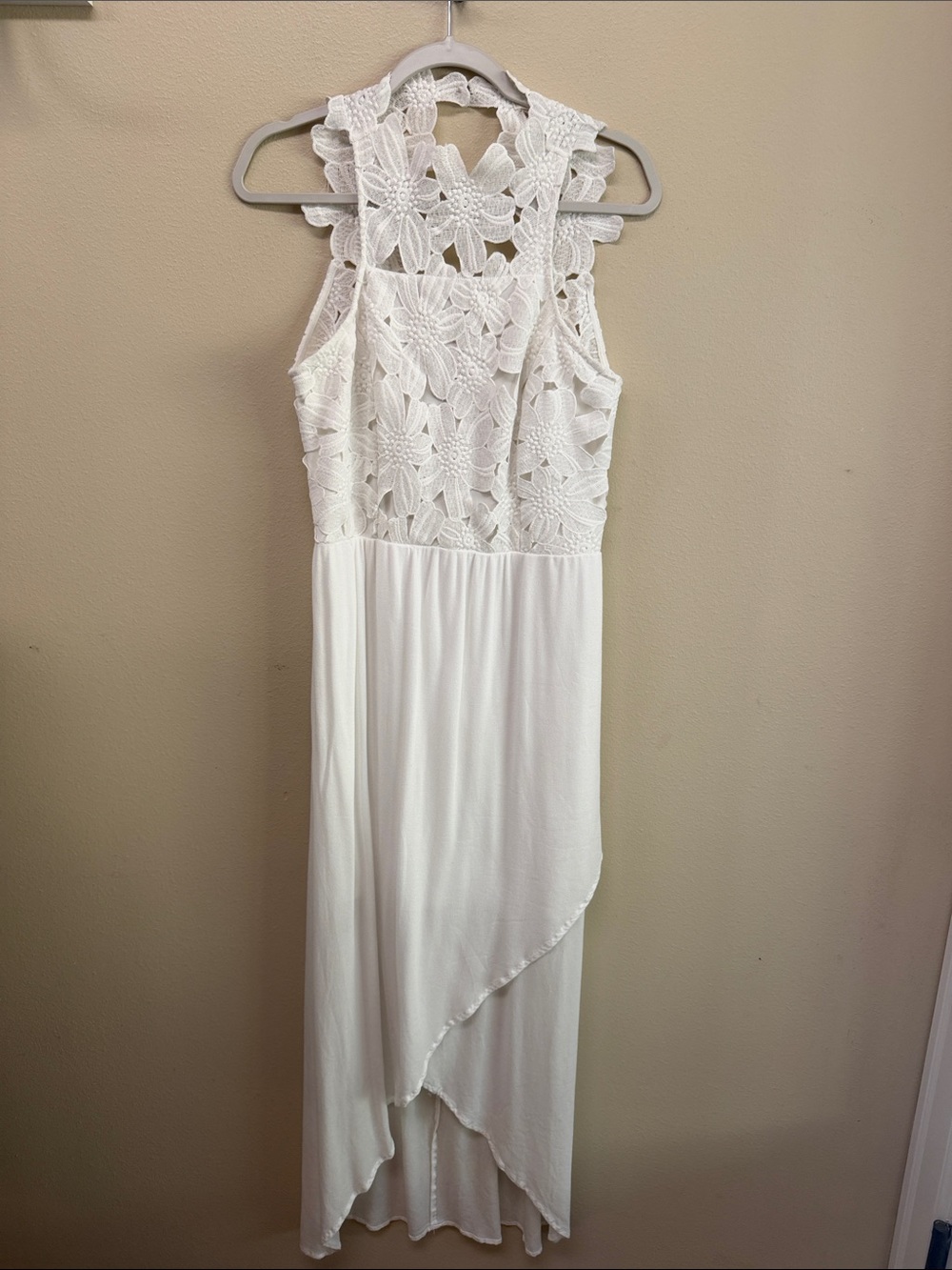 Blush Noir Women’s White Lace Maxi Dress SzM